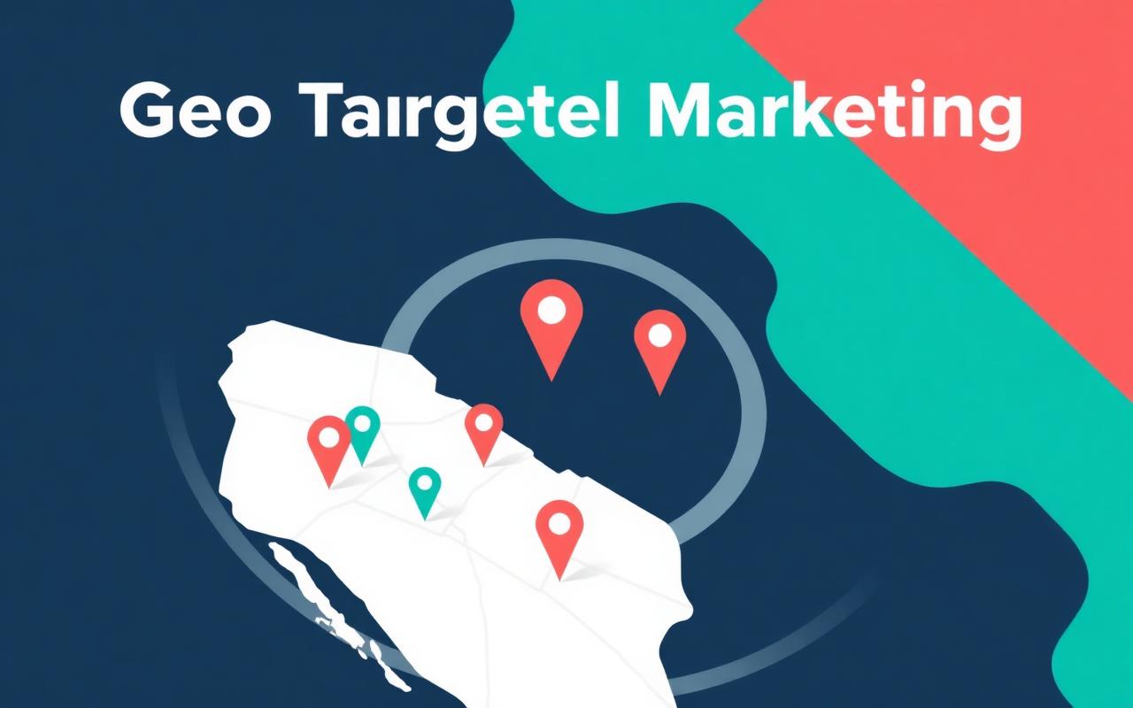 Geo-targeted medical marketing pins clustered around a clinic showing local patient acquisition radius